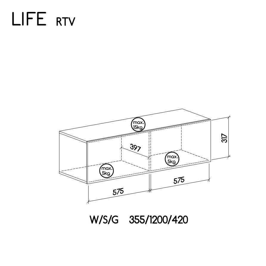 Life RTV wymiary bryly