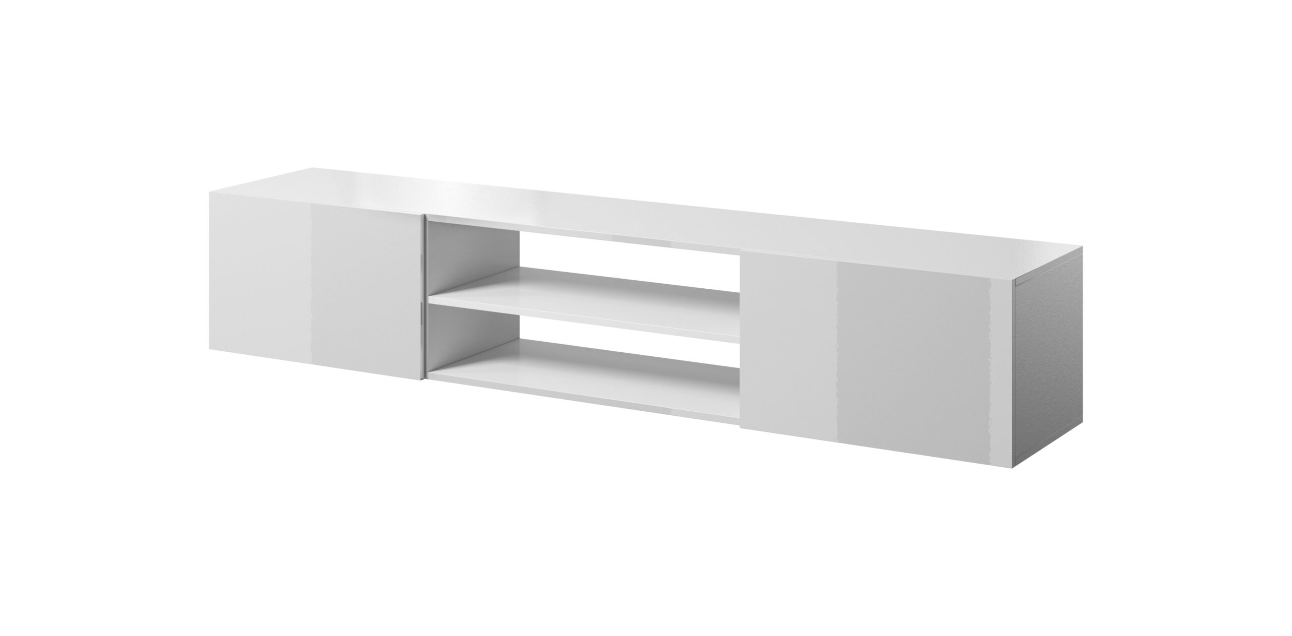 RTV SLIDE '200' K z półką biały połysk białe tło